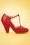 Bettie Page Shoes - Laura t-strap pumps in rood 4
