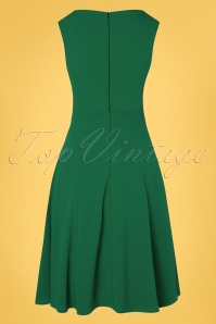 Vintage Chic for Topvintage - Daborah Bow Swing Kleid in Smaragdgrün 2