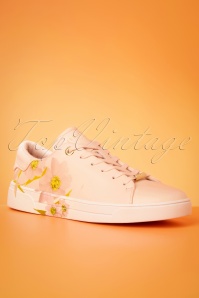 Ted Baker - Lennec sneakers met bloemmotief in poederroze