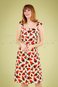Compania Fantastica - 60s Fresas Summer Dress in Cream