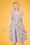 50s Merle Floral Dots Swing Dress in Pastel Blue