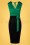 Vestido de tubo Marenda Polkadot de los años 50 en negro y verde