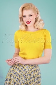 King Louie - 60s Audrey Cottonclub Top in Sunny Yellow