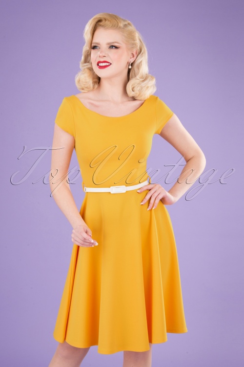 Vintage Chic for Topvintage - 50s Arabella Swing Dress in Honey Yellow