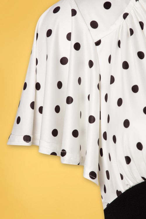 Vintage Chic for Topvintage - 50s Nina Polkadot Swing Dress in Black and Ivory 5