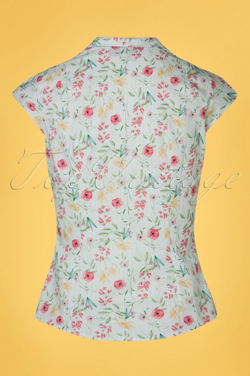 Miss Candyfloss - 50s Daisy Minty Blouse in Mint 3