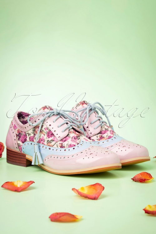Joe Browns Couture - 50s Pretty Dapper Brogues in Pastel Pink 5