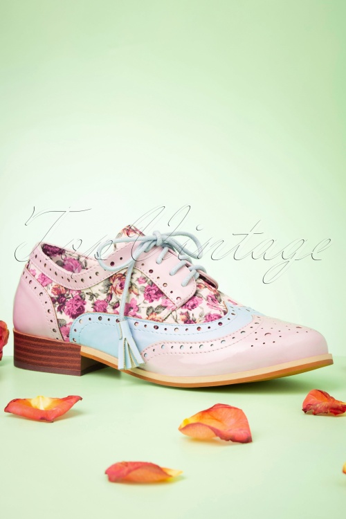 Joe Browns Couture - 50s Pretty Dapper Brogues in Pastel Pink