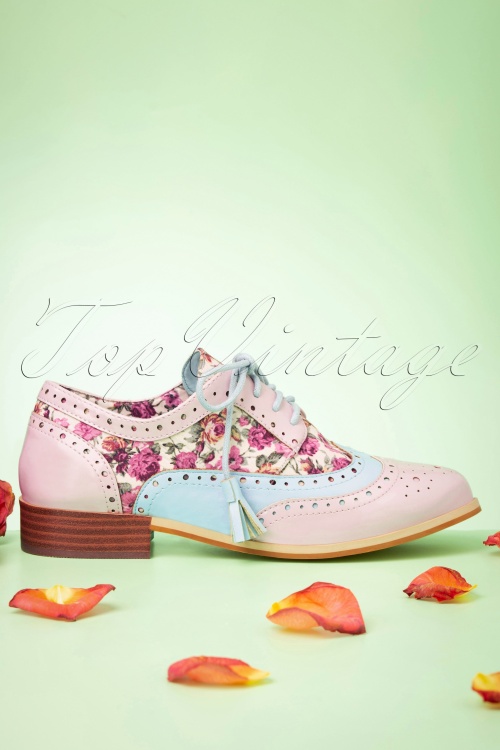 Joe Browns Couture - 50s Pretty Dapper Brogues in Pastel Pink 3