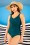 Tweka - 50s Beach Shaping Swimsuit in Petrol Blue