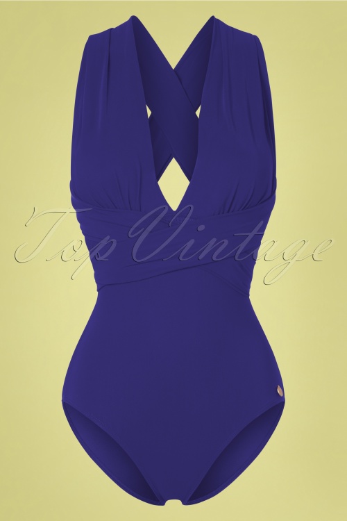 TC Beach - 50s Multiway Swimsuit in Caribbean Blue
