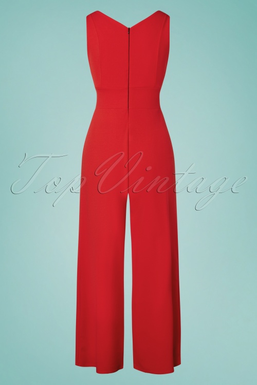Vintage Chic for Topvintage - Xenia Jumpsuit Années 70 en Écarlate 4