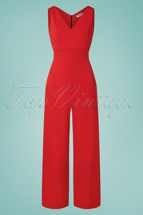 Vintage Chic for Topvintage - Xenia jumpsuit in scharlakenrood