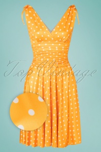 Vintage Chic for Topvintage - 50s Grecian Polkadot Dress in Yellow and White
