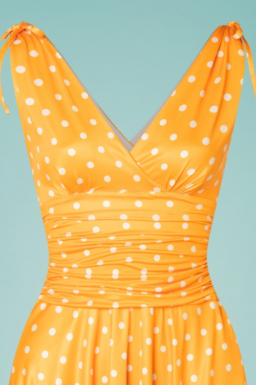 Vintage Chic for Topvintage - 50s Grecian Polkadot Dress in Yellow and White 3