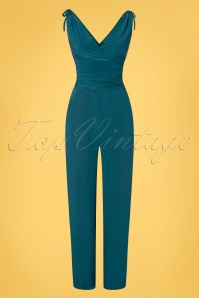 Vintage Chic for Topvintage - 70s Casey Jumpsuit in Petrol Blue