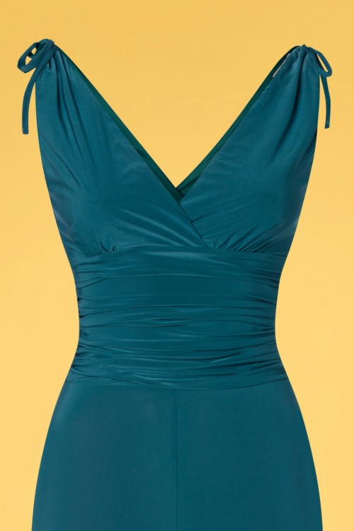 Vintage Chic for Topvintage - Casey jumpsuit in petrol blauw 3