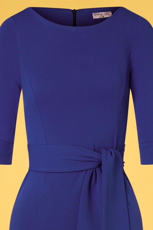 Vintage Chic for Topvintage - Janna Pencil Dress Années 50 en Bleu Roi 2