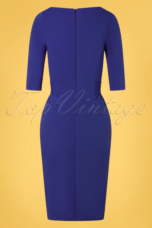 Vintage Chic for Topvintage - Janna Pencil Dress Années 50 en Bleu Roi 4