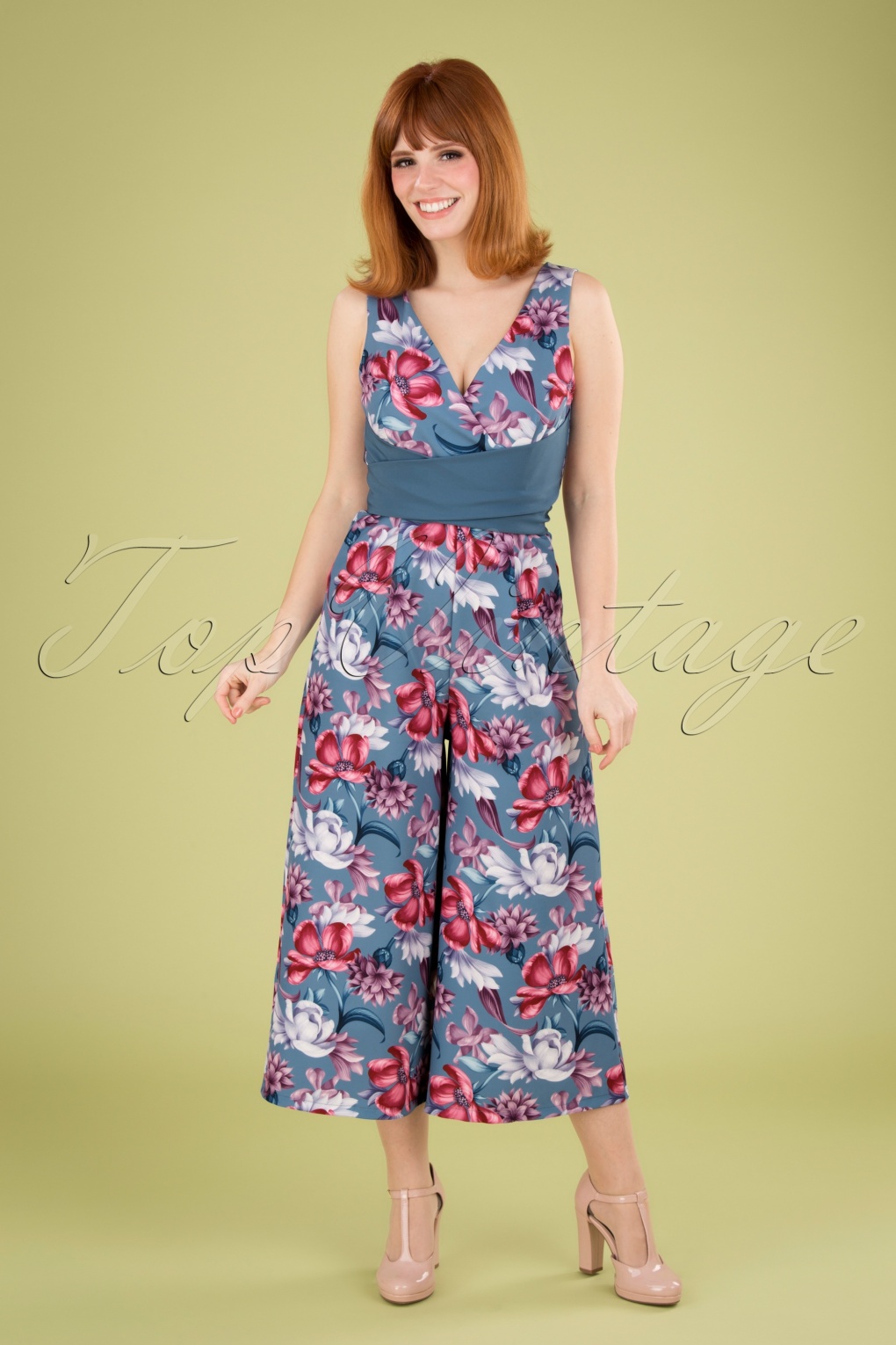 floral culotte jumpsuit