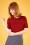 Debbie Short Sleeve Sweater Années 50 en Rouge Vif