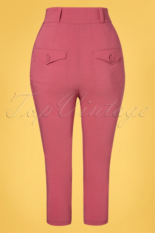 Miss Candyfloss - Arya Punch Caprihose mit hoher Taille in Rosa 2