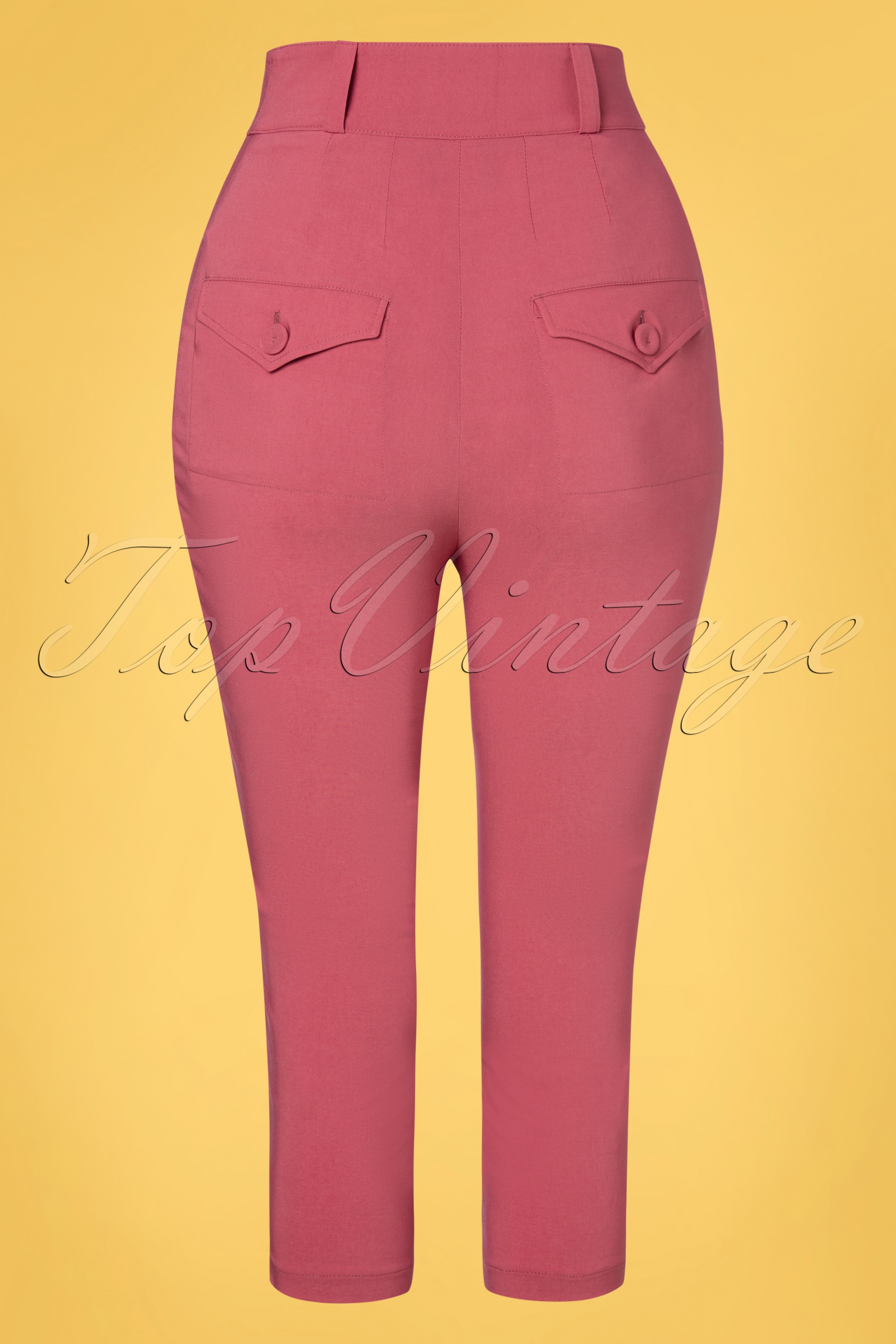 Miss Candyfloss - Arya Punch Capribroek met hoge taille in rozenroze 2