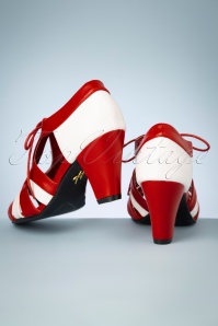 Lulu Hun - 30s Manila Pumps in Red and White 5