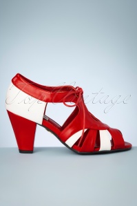 Lulu Hun - 30s Manila Pumps in Red and White 4