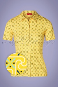 Who's That Girl - 60s Daisy Amelie Blouse in Sunshine Yellow