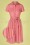 Wow To Go! - Ariane Stripes Dress Années 60 en Rose Églantine
