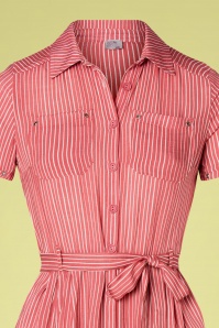 Wow To Go! - 60s Ariane Stripes Dress in Rosehip Pink 3