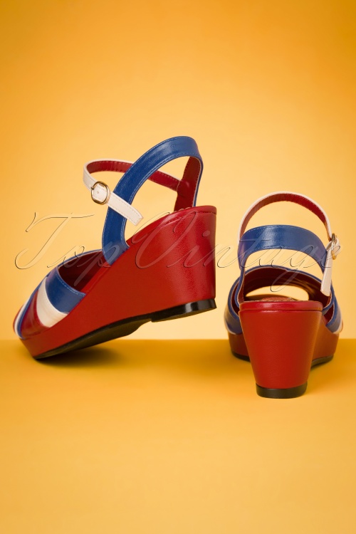 Lulu Hun - 60s Tonya Wedge Sandals in Red 5