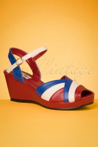Lulu Hun - Tonya sandalen met sleehak in rood 2
