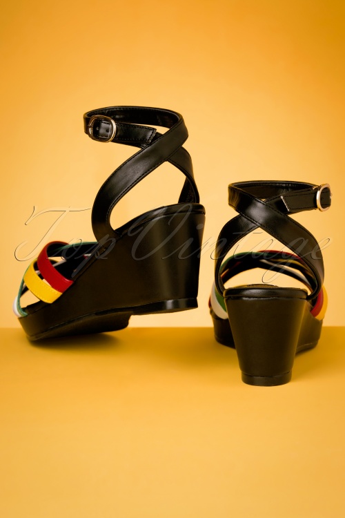Lulu Hun - 60s Nanda Wedge Sandals in Black 5