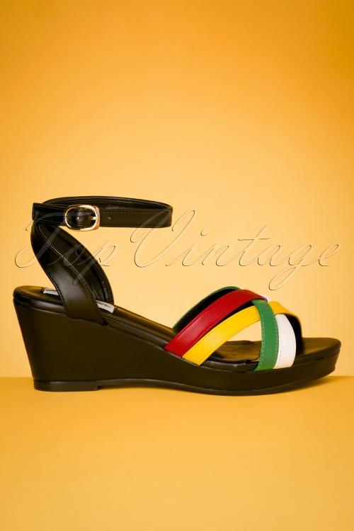 Lulu Hun - 60s Nanda Wedge Sandals in Black 4