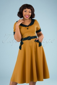 Vixen - 50s Maryann Swing Dress in Honey Yellow
