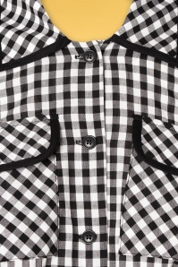 Unique Vintage - I Love Lucy x UV Ethel swingjurk in zwart-wit BB-ruitje 5