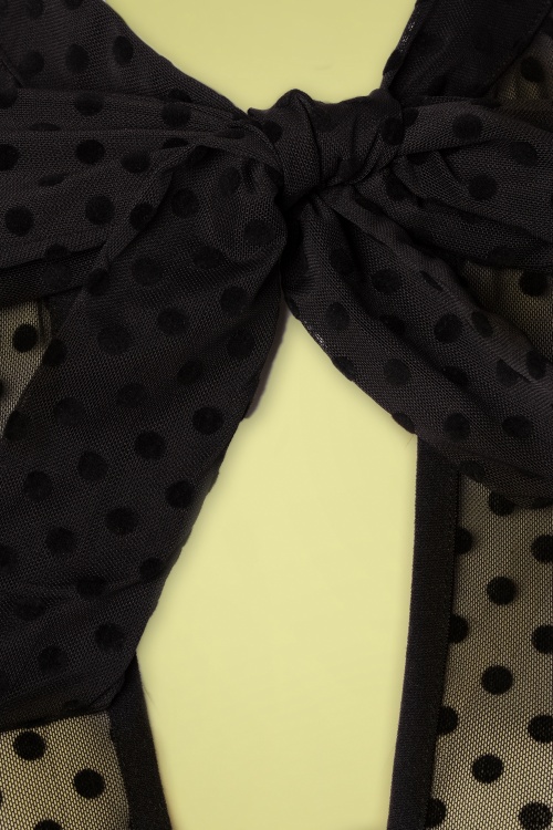 Unique Vintage - 50s I Love Lucy x UV Starlet Duster in Black Swiss Dot 6
