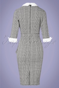 Unique Vintage - 50s I Love Lucy x UV TV Star Pencil Dress in Black and White Houndstooth 5