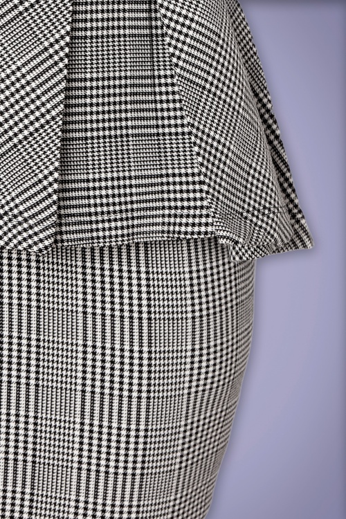 Unique Vintage - 50s I Love Lucy x UV TV Star Pencil Dress in Black and White Houndstooth 6