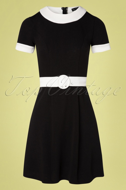 Unique Vintage - Smak Parlor Stealer jurk in zwart en wit 2