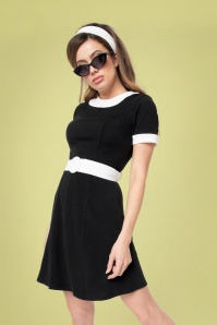 Unique Vintage - Smak Parlour Stealer Dress Années 60 en Noir et Blanc