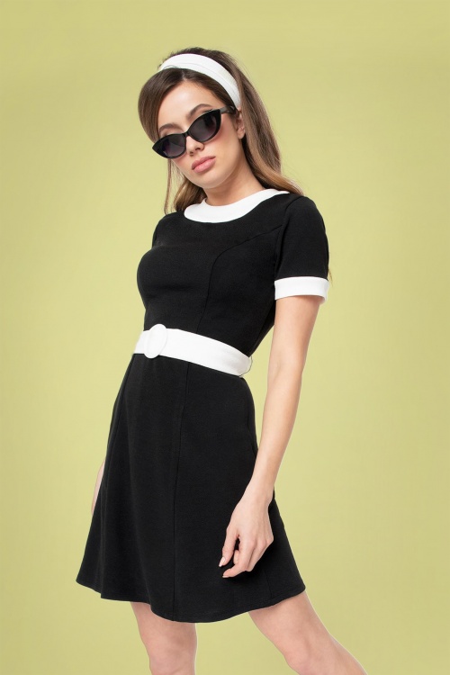 Unique Vintage - Smak Parlour Stealer Kleid in Schwarz und Weiß