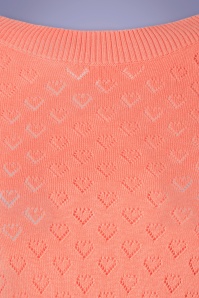 King Louie - 50s Audrey Heart Ajour Top in Coral Pink 3