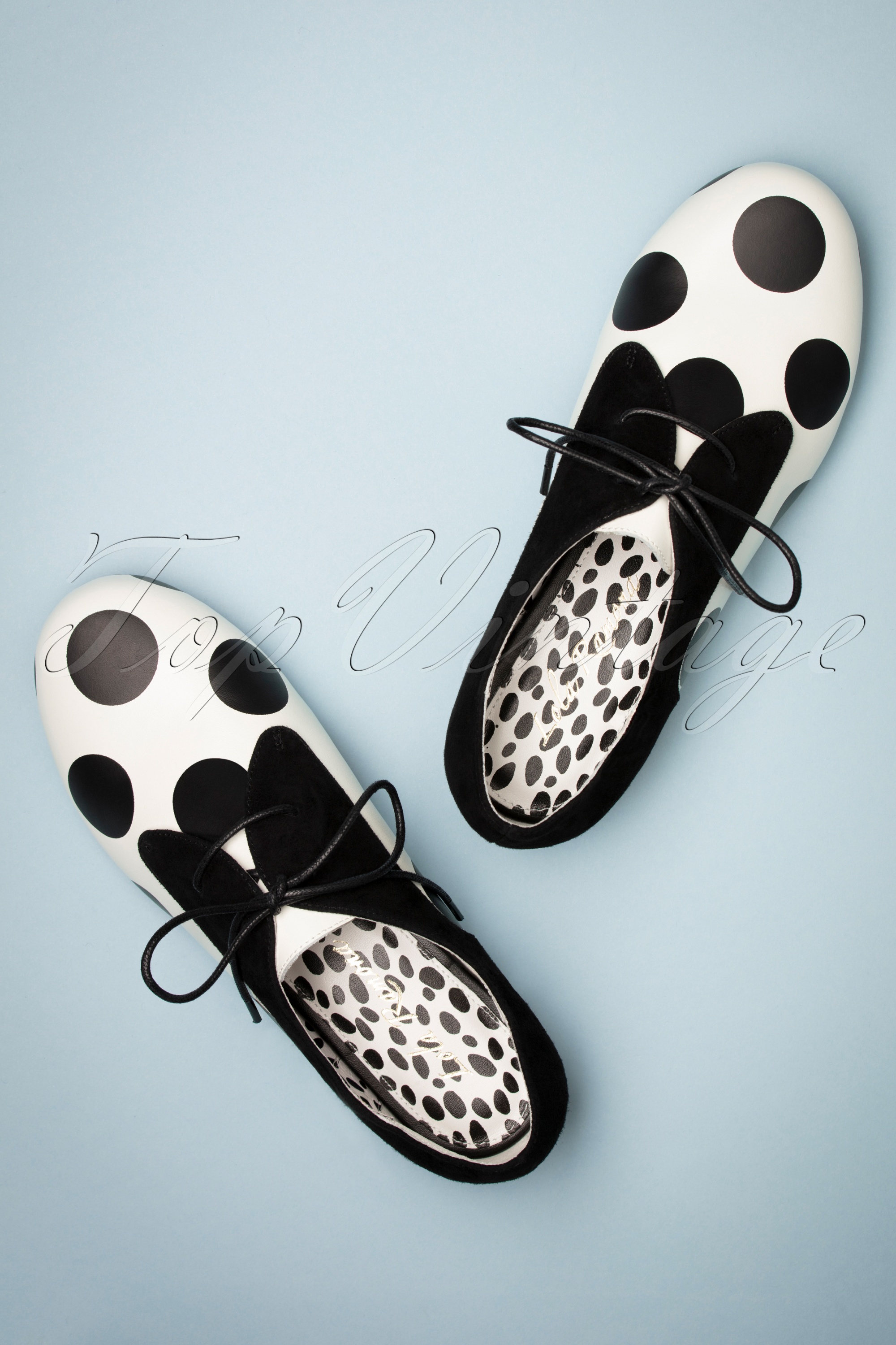 Lola Ramona - Penny Polkadot schoenen in zwart en wit 2