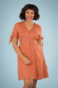Md'M - Riley Polkadot-Kleid in Orange
