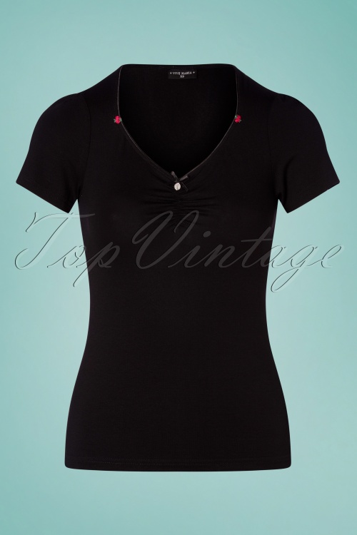 Vive Maria - 50s Maria Rose Shirt in Black