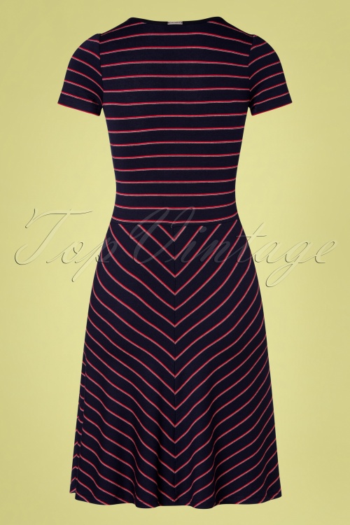 Vive Maria - 50s Rivage Stripes Dress in Navy and Red 5