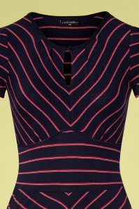 Vive Maria - 50s Rivage Stripes Dress in Navy and Red 3